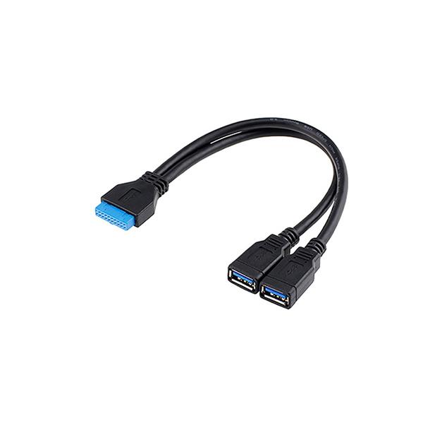 2 port USB 3.0 Cable femminili għal motherboard 20Pin Cable Adapter Converter-2.jpg