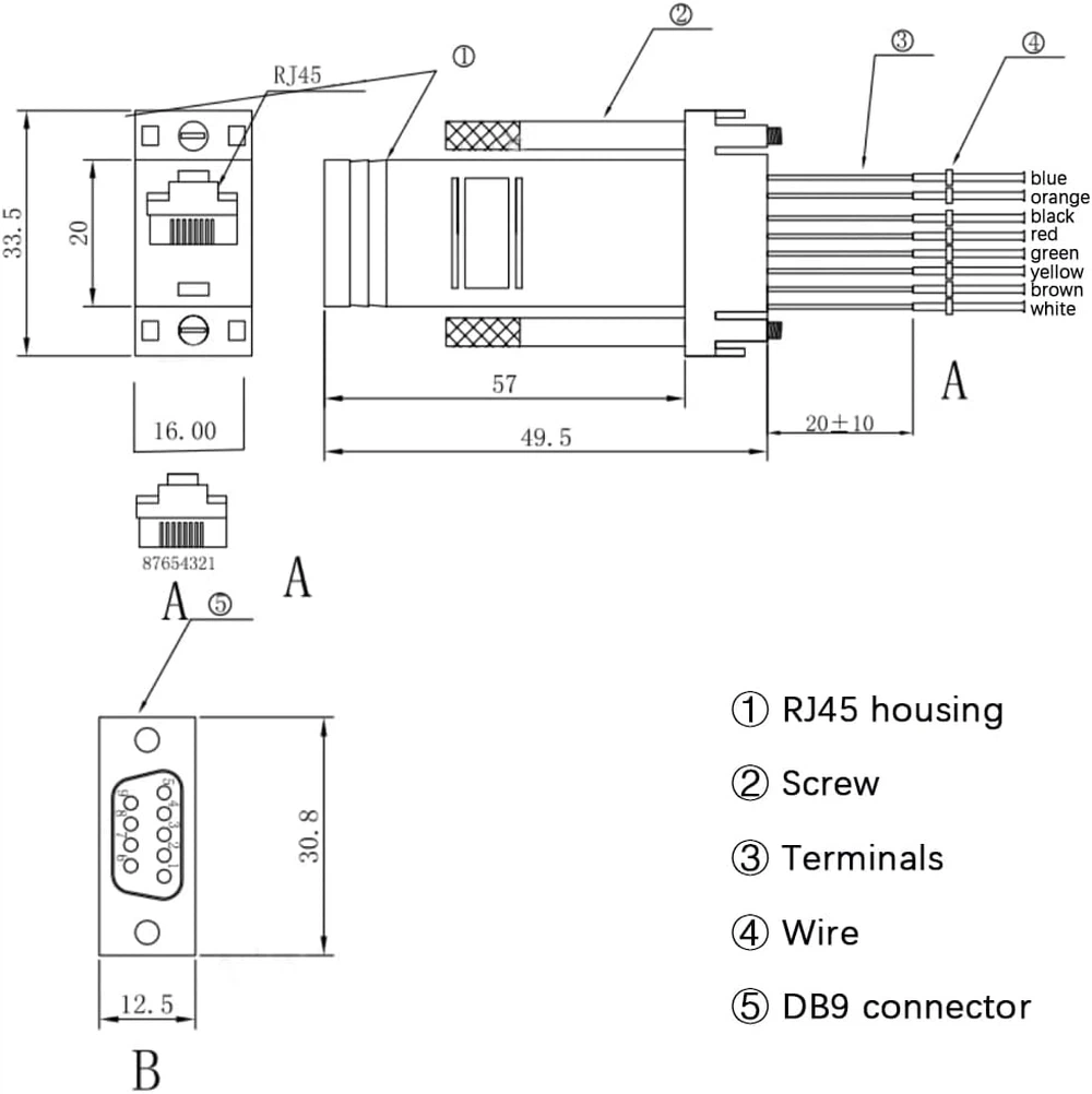 RJ45 to DB9 serial Adapter RJ45 to DB9 serial Adapter