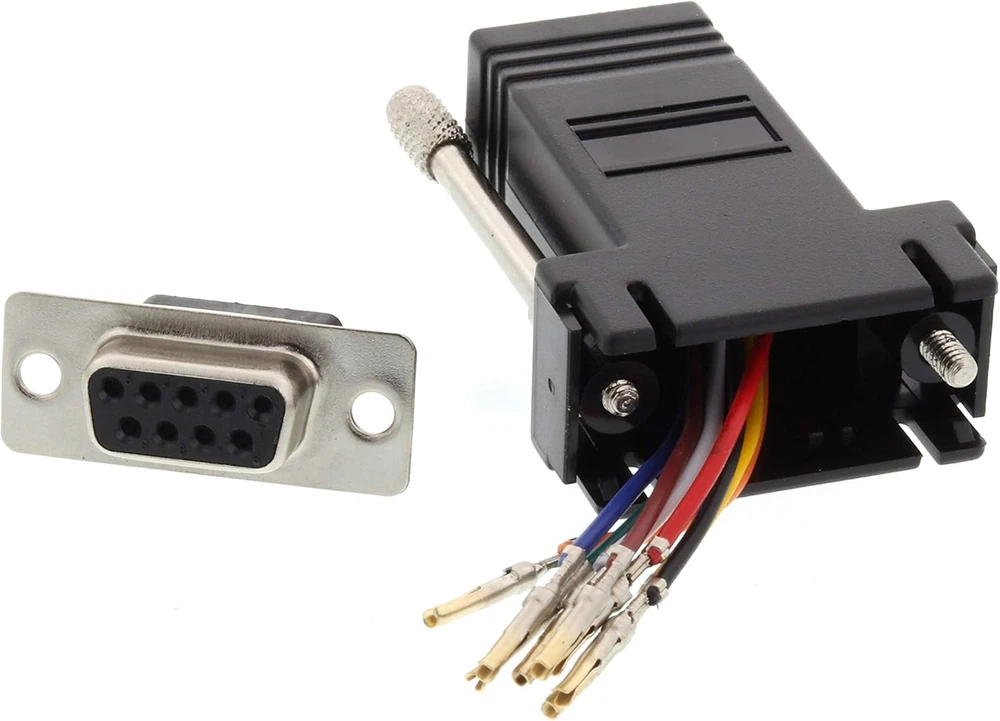 DB9 serial port to RJ45 network cable adapter DB9 serial port to RJ45 network cable adapter